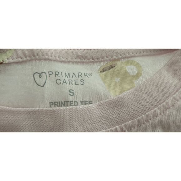PRIMARK Tee "I Love You A Latte" Pink Crewneck Cotton T-Shirt Size Small - Picture 5 of 7